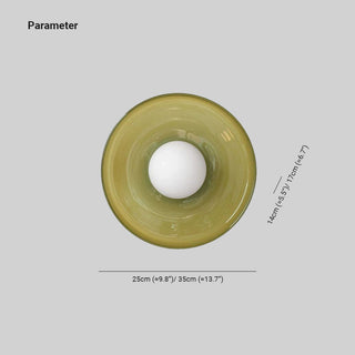 Sominex Plafonnier Dôme Moderne. Verre/Métal. Blanc/Vert/Orange. Salon-Luire