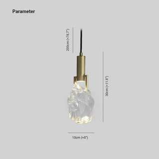 Kristy Suspension Irrégulier Géométrique, Métal/Cristal, Transparent, Chambre