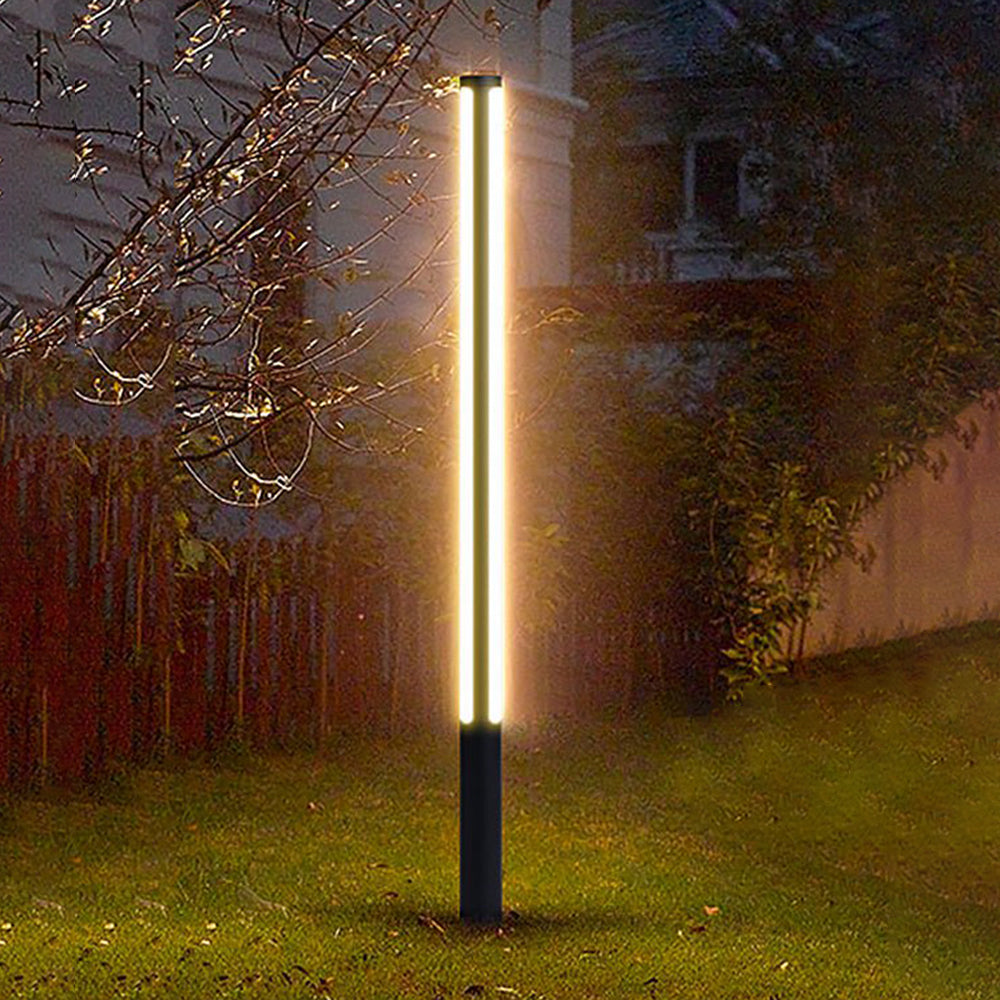 Ray Lampe Extérieure Cylindre Moderne, Métal/Acrylique, Noir, Couloir