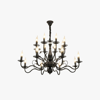 Kristy Vintage LED Lustre Noir/Doré Métal/Cristal Salon Chambre à coucher
