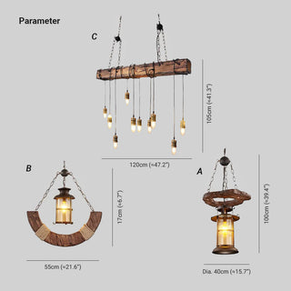 Epoch Vintage LED Lustre  Métal/Verre/Bois Salon Chambre à coucher