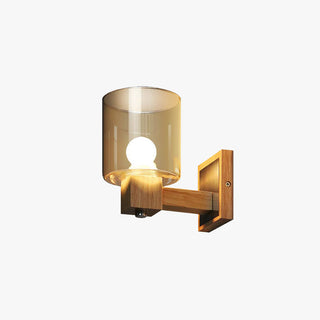 Tiffany Petie LED Applique Murale Bois Verre Chambre à Coucher Salon