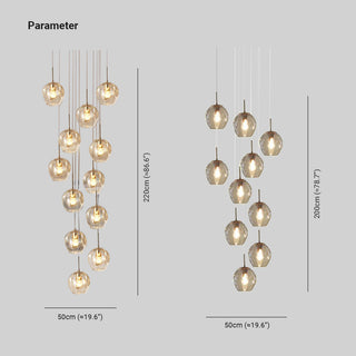 Valentina Moderne LED Lustre Doré Métal Verre Salon Chambre à coucher