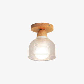 Arisha Moderne LED Plafonnier Dôme Bois Verre Salon Salle à Manger