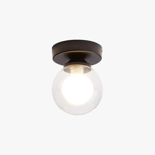 Valentina Bulle Moderne LED Plafonnier Noir/Doré Métal/Verre Chambre à coucher