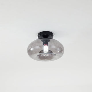 Arisha Oval Industriel LED Plafonnier Rouge/Marron/Ambre/Bleu Métal/Verre Salon