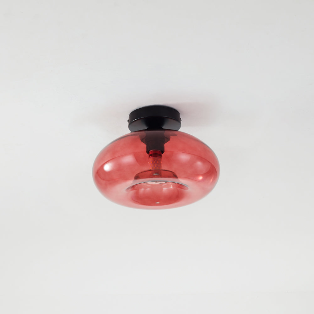 Arisha Oval Industriel LED Plafonnier Rouge/Marron/Ambre/Bleu Métal/Verre Salon