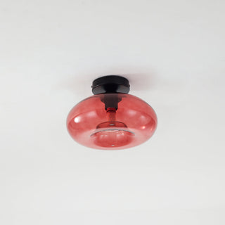 Arisha Oval Industriel LED Plafonnier Rouge/Marron/Ambre/Bleu Métal/Verre Salon
