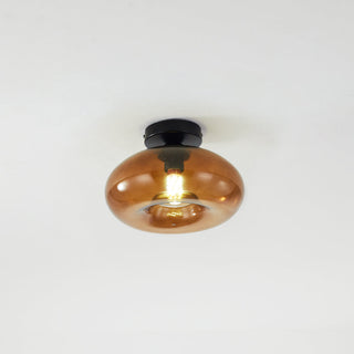 Arisha Oval Industriel LED Plafonnier Rouge/Marron/Ambre/Bleu Métal/Verre Salon
