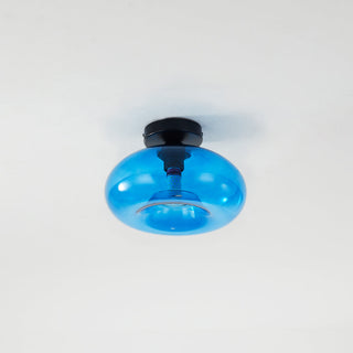 Arisha Oval Industriel LED Plafonnier Rouge/Marron/Ambre/Bleu Métal/Verre Salon