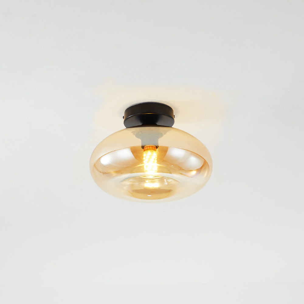 Arisha Oval Industriel LED Plafonnier Rouge/Marron/Ambre/Bleu Métal/Verre Salon