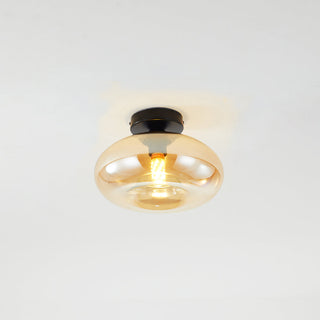 Arisha Oval Industriel LED Plafonnier Rouge/Marron/Ambre/Bleu Métal/Verre Salon
