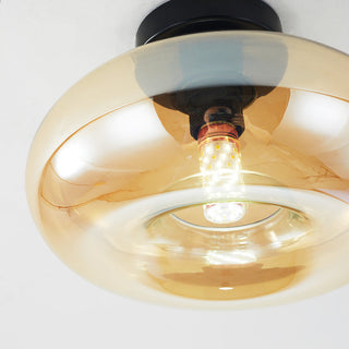 Arisha Oval Industriel LED Plafonnier Rouge/Marron/Ambre/Bleu Métal/Verre Salon