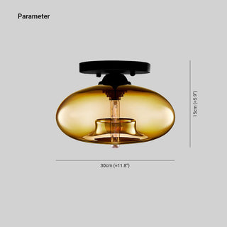 Arisha Oval Industriel LED Plafonnier Rouge/Marron/Ambre/Bleu Métal/Verre Salon