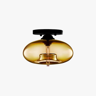 Arisha Oval Industriel LED Plafonnier Rouge/Marron/Ambre/Bleu Métal/Verre Salon