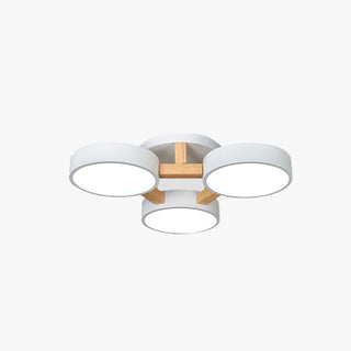 Aria Ronde LED Plafonnier Blanc/Vert/Gris Fumé Métal/Acrylique Salon