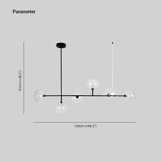 Valentina Moderne LED Suspension Noir Métal Verre Salon Chambre à coucher