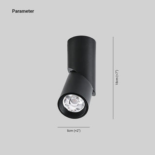 Arisha Cylindre Simple LED Plafonnier Blanc Noir Métal Salon