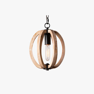 Silva Sphère Vintage LED Suspension Métal Bois Salon Salle à manger