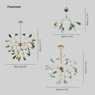 Arisha Art LED Suspension Bleu Métal Agate Salon Chambre à coucher