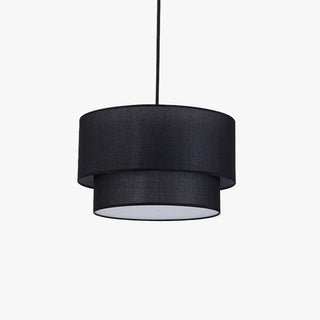 Ritta Moderne LED Suspension Blanc Noir Métal Tissu Salon Chambre à coucher