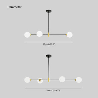 Valentina Suspension Linéaire Minimaliste, Metal/Verre, Blanc, Chambre