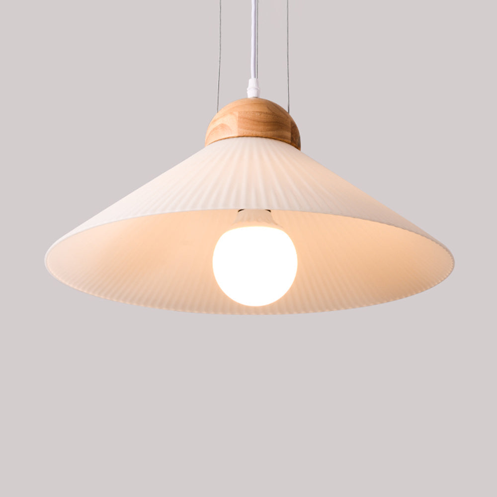 Muto Suspension Bol Moderne, Bois/Verre, Marron, Salon