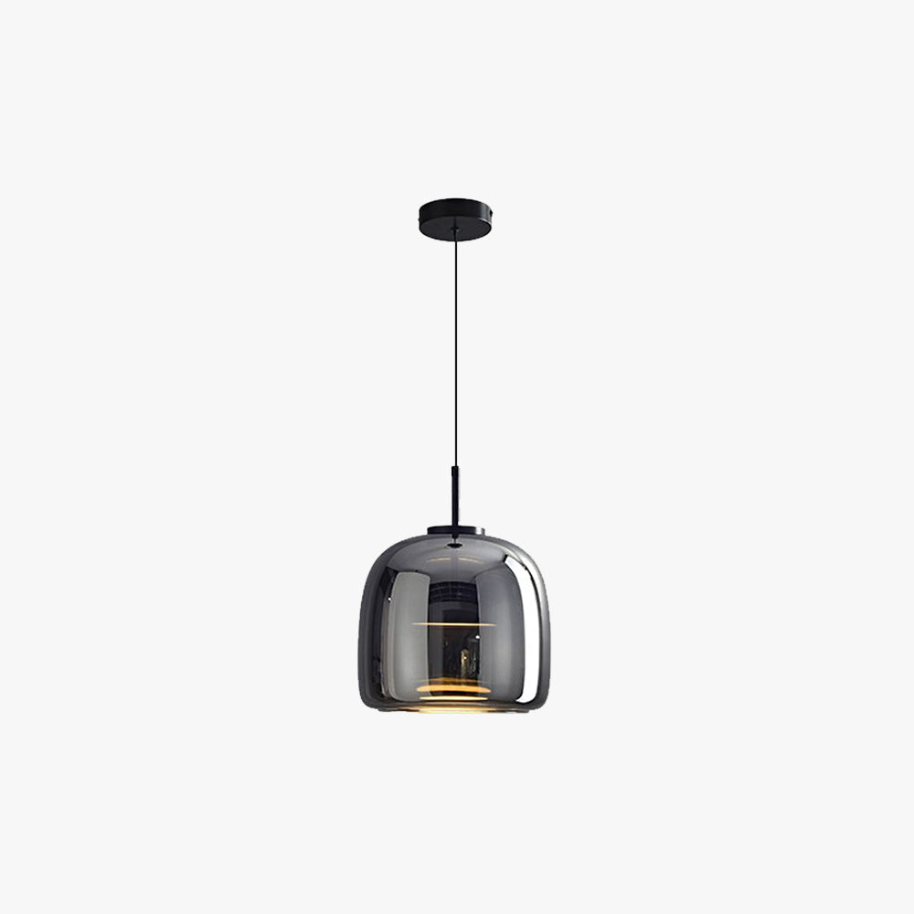 Valentina Suspension Dôme Moderne, Verre, Noir, Salon