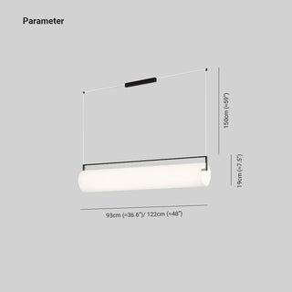 Ray Suspension Cylindre Minimaliste, Métal/Acrylique, Blanc/Noir, Salon