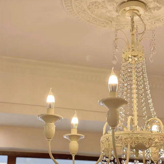 Sliva Lustre Lanterne Retro, Metal/Cristal, Blanc, Salon