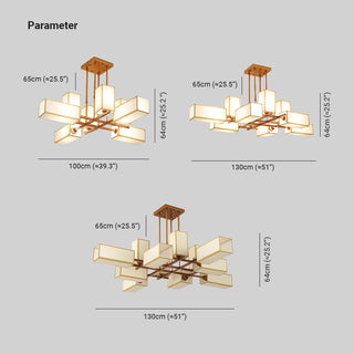 Arisha Lustre Carré Contemporain, Metal/Tissu, Noir/Or, Chambre
