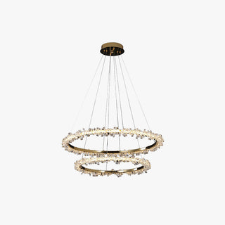 Kristy Lustre Cercle Luxueux, Metal/Cristal, Or, Salon