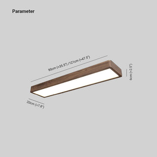 Muto Plafonnier Rectangulaire Moderne, Bois/Acrylique, Bois, Salon