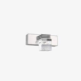 Arisha Applique Murale à Miroir Carrée Moderne, Métal/Cristal, Argent, Salle de Bain