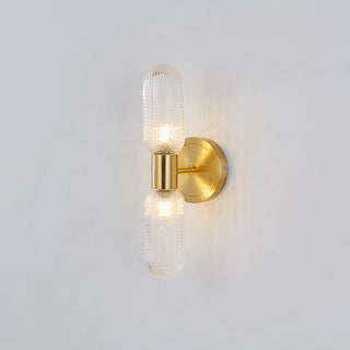 Valentina Applique Murale Luxe à Double Lumières, Métal/Verre, Or, Chambre