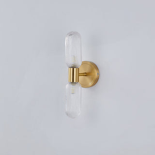 Valentina Applique Murale Luxe à Double Lumières, Métal/Verre, Or, Chambre