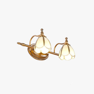 Ray Applique Murale Fleur Vintage, Métal/Verre, Jaune/Blanc