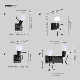 Luxo Applique Murale Design Italien LED Métal Noir/Blanc Chambre à Coucher/Salon