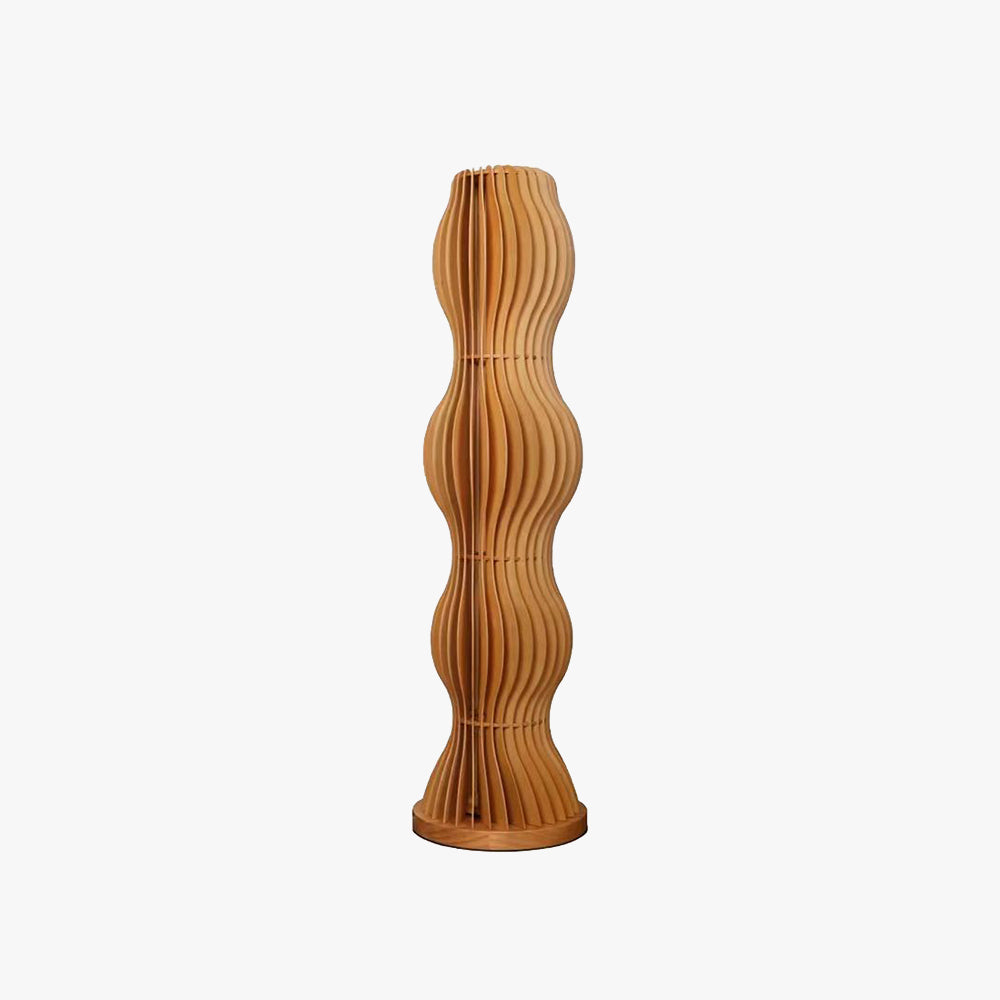 Muto Lampadaire Vague Moderne, Bois, Kaki, Salon