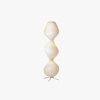 Ritta Lampadaire Plissé Moderne, Métal/Tissu, Blanc, Chambre
