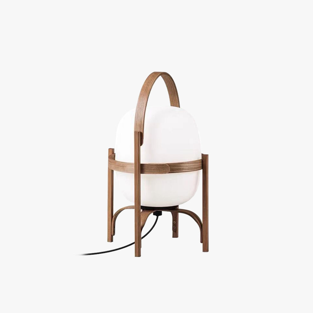 Muto Lampadaire Lanterne Moderne, Bois/Verre, Blanc/Bois, Salon