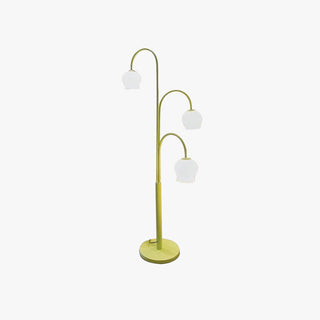 Arisha Lampadaire Fleur/Multi Art Deco, Métal/Verre, Blanc, Salon