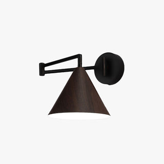 Muto Applique Murale Ajustable Conique, Métal, Marron/Bois, Chambre