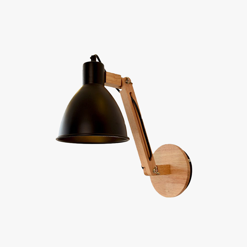 Epoch Applique Murale Orientable Vintage, Métal/Bois, Blanc/Noir