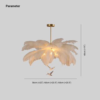 O'Moore Lustre Fleur Naturel Verre/Plume Blanc Salon