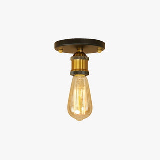 Silva Plafonnier Ampoule Vintage, Métal, Noir/Laiton/Rouille/Chromé, Salon