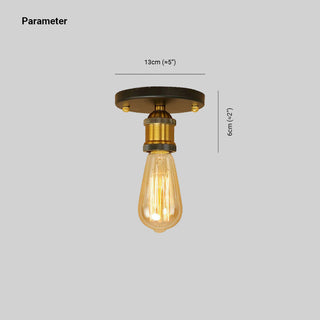 Silva Plafonnier Ampoule Vintage, Métal, Noir/Laiton/Rouille/Chromé, Salon