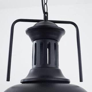 Silva Suspension Dôme Industrielle, Métal, Noir/Noir Blanc/Rouille, Salon