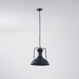 Silva Suspension Dôme Industrielle, Métal, Noir/Noir Blanc/Rouille, Salon