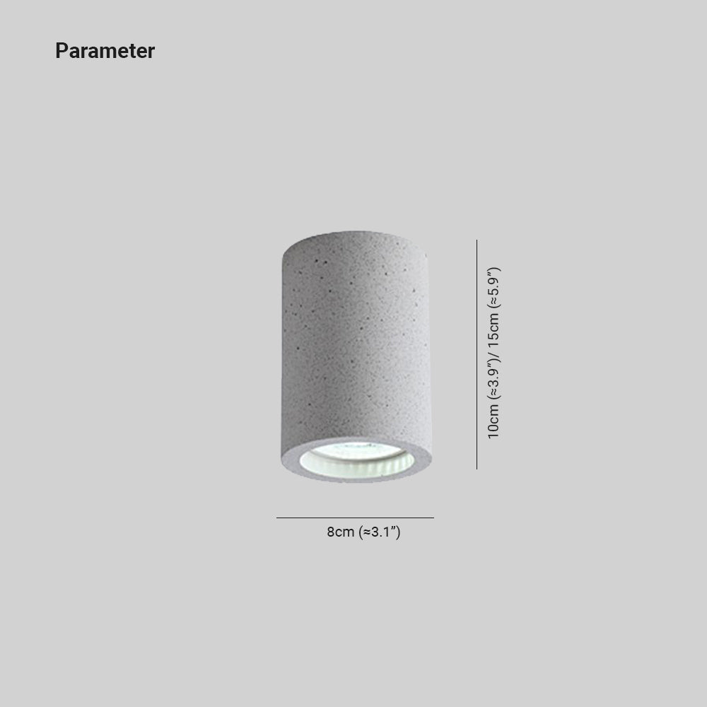 Arisha Plafonnier Cylindre Moderne, Ciment, Blanc/Gris Foncé/Gris Clair, Salon